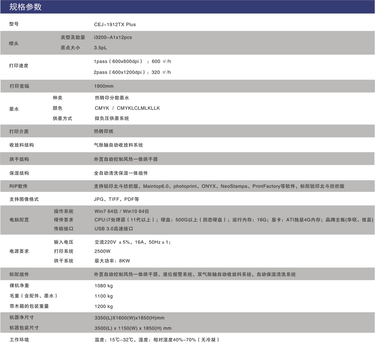 高速重型数码印花工业机